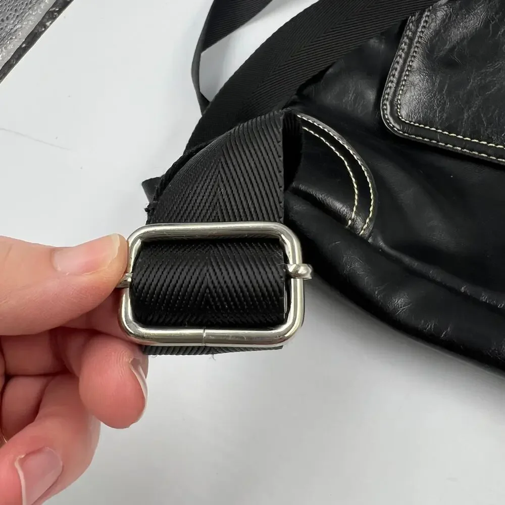 Franco‎ Sarto Classic Black Crossbody Purse Messenger Zippered Handbag Medium